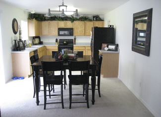 kitchen and semi formal dining